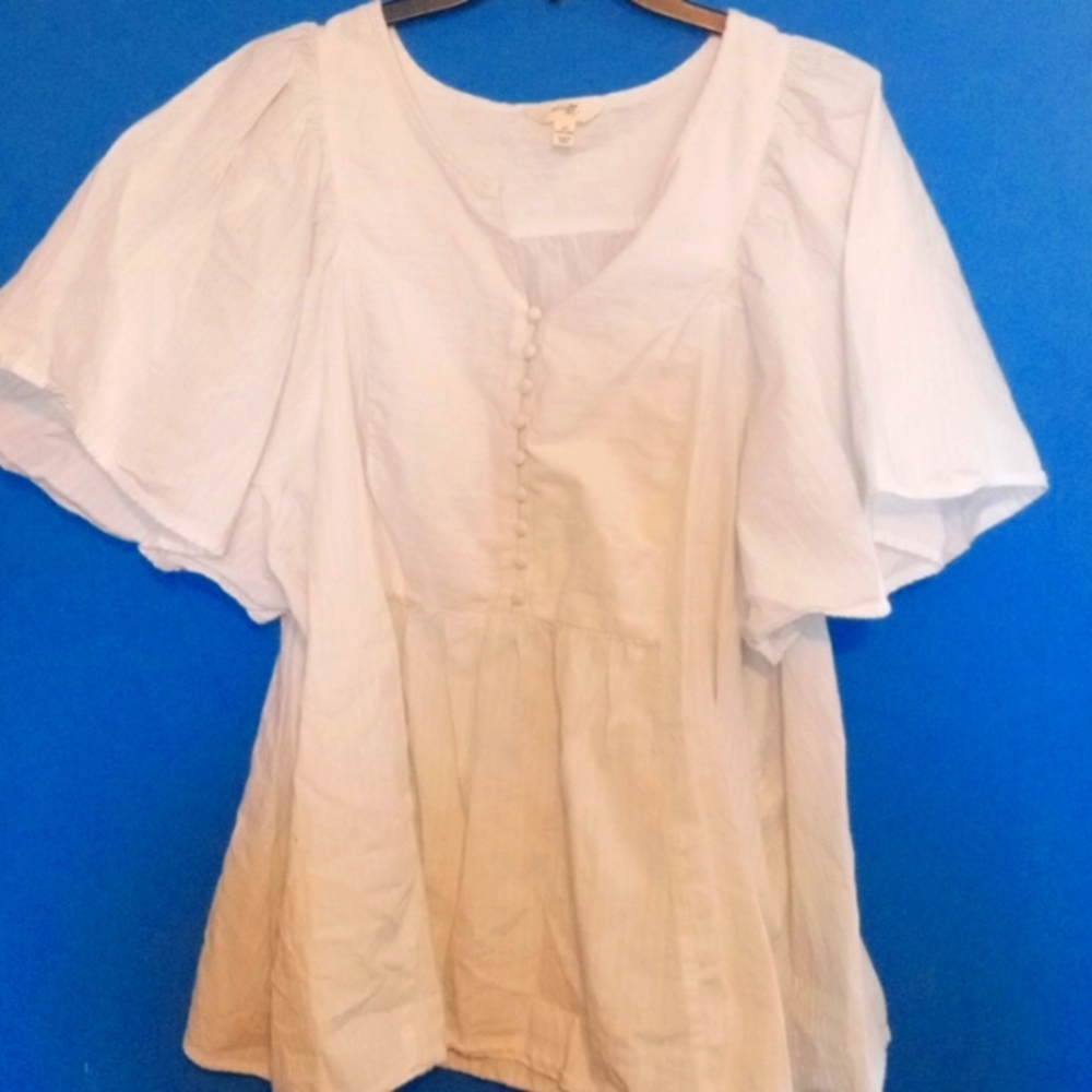 White shirt with bell sleeves